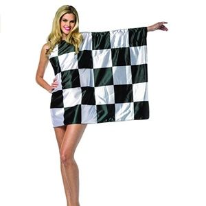 Womens Costume Checkered Flag Halloween Dress Up NEW